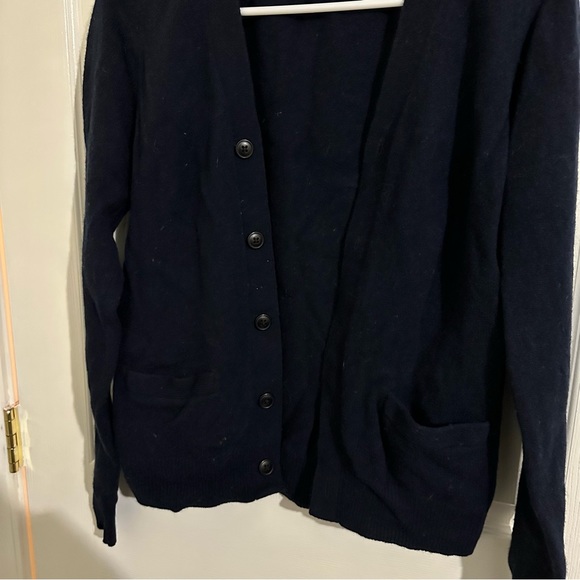 Uniqlo 100% Pure Wool Cardigan Dark Blue / Navy - Picture 2 of 4